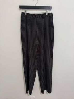 NA-KD Black Pinstripe Wide Leg Trousers